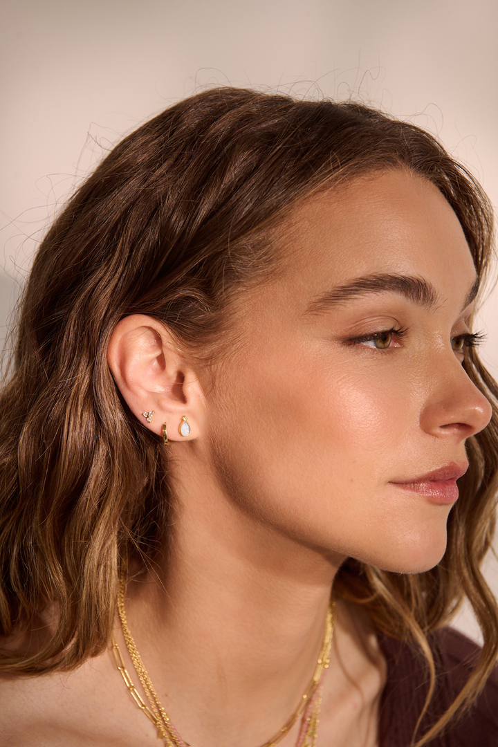 Murkani | Loved Always Faceted Moonstone Earring | Yellow Gold - Dutch Hideout