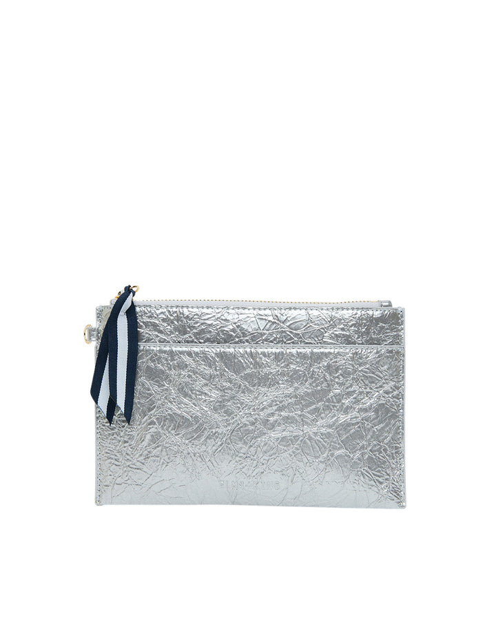 Elms + King | New York Coin Purse | Silver Crinkle