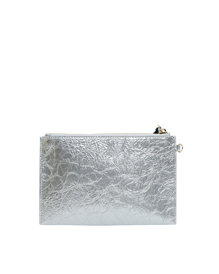 Elms + King | New York Coin Purse | Silver Crinkle