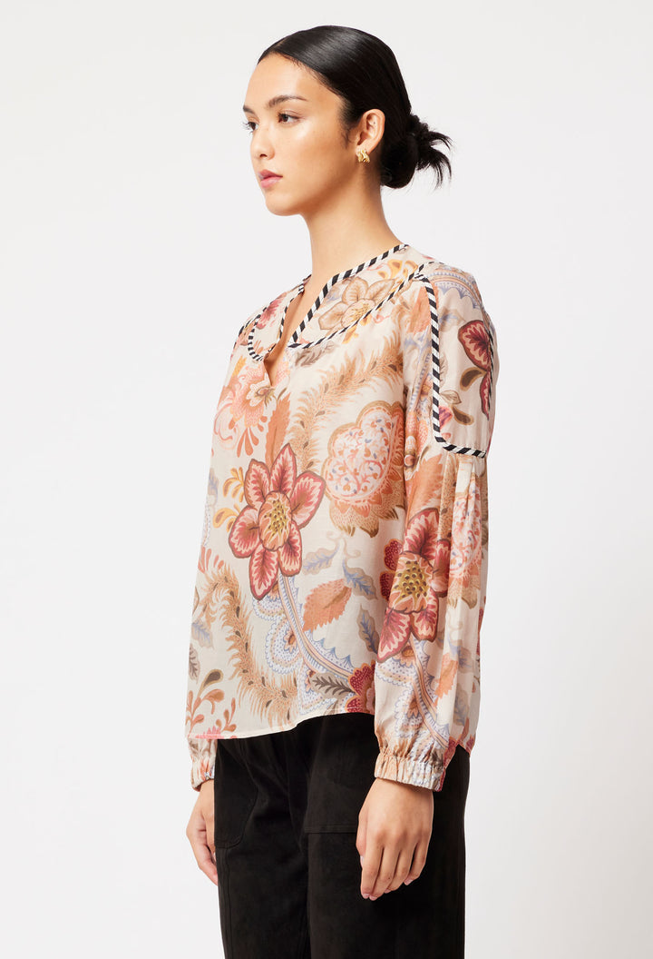 Once Was | Altair Cotton Silk Top | Aries Floral