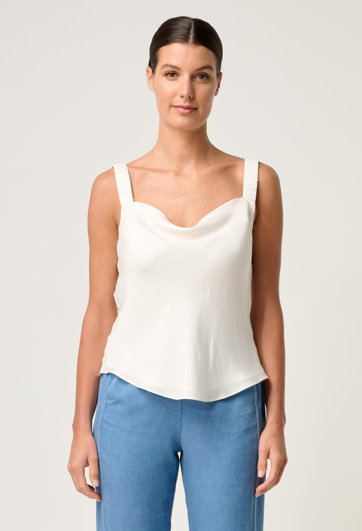 Once Was | Delray Reversible Cupro Cami | Ivory