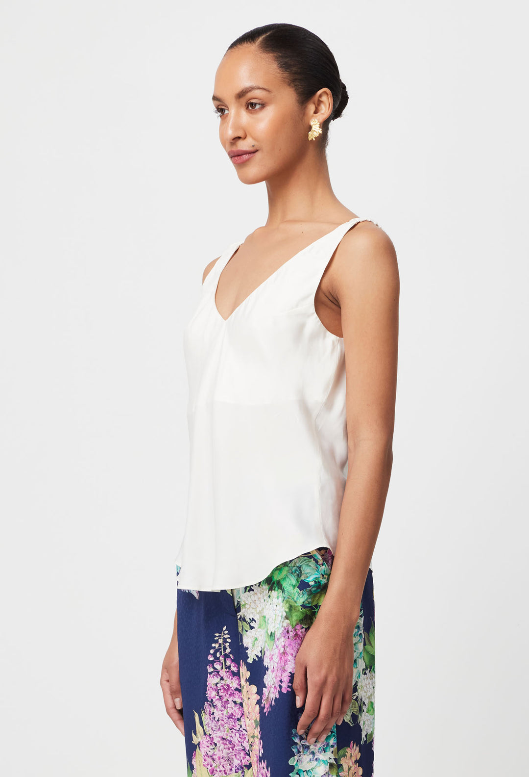 Once Was | Delray Reversible Cupro Cami | Ivory