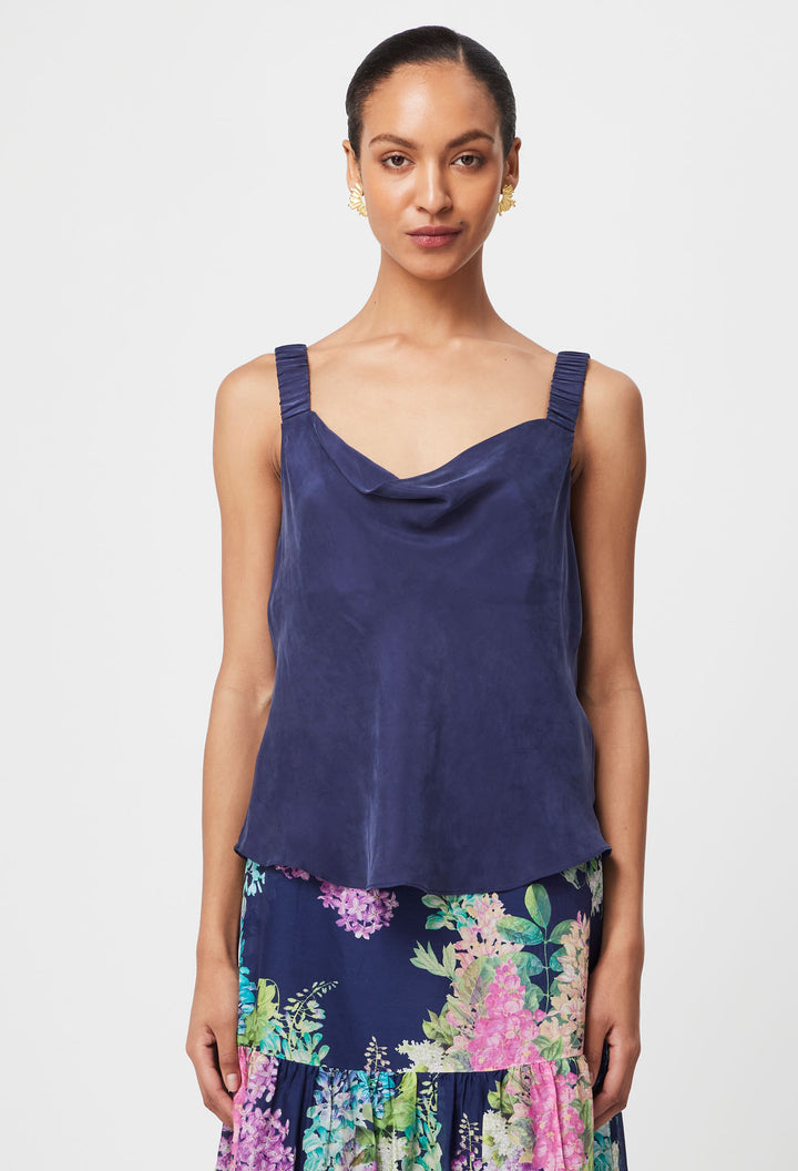 Once Was | Delray Reversible Cupro Cami | Lapis