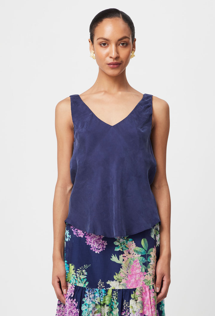 Once Was | Delray Reversible Cupro Cami | Lapis