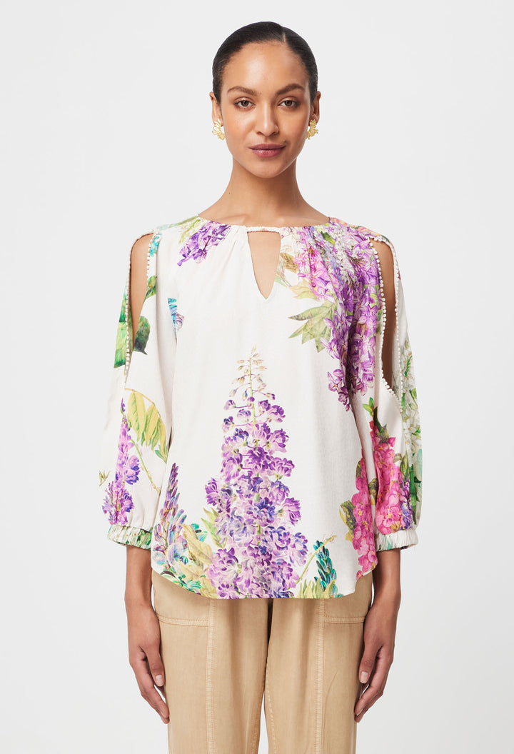 Once Was | Annabelle Viscose Dobby Blouse | Wisteria Alba