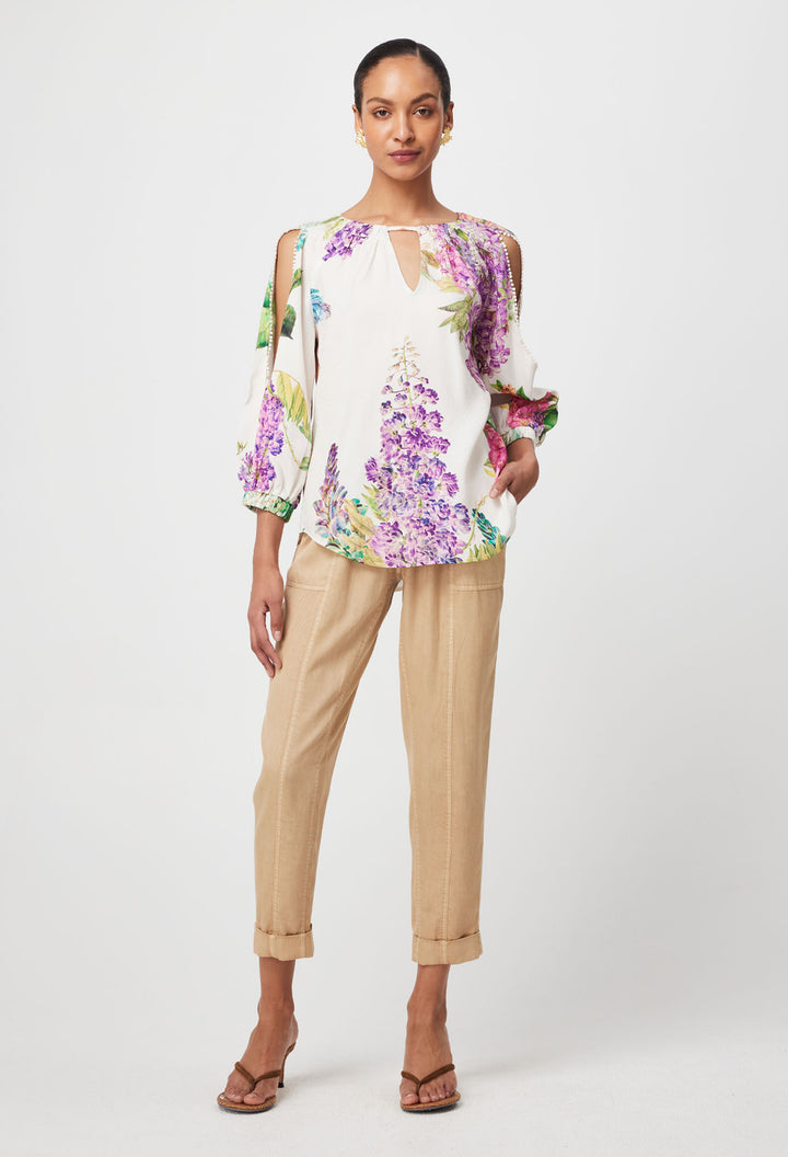 Once Was | Annabelle Viscose Dobby Blouse | Wisteria Alba