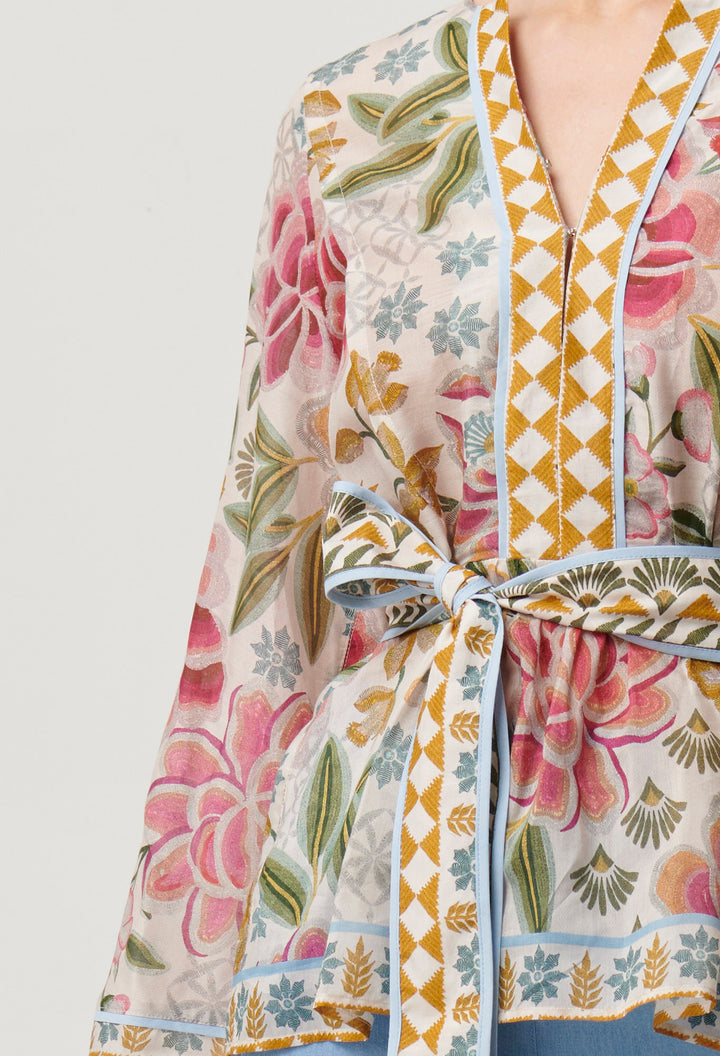 Once Was | Emery Cotton Silk Kaftan Tie Top | Azalea Fields