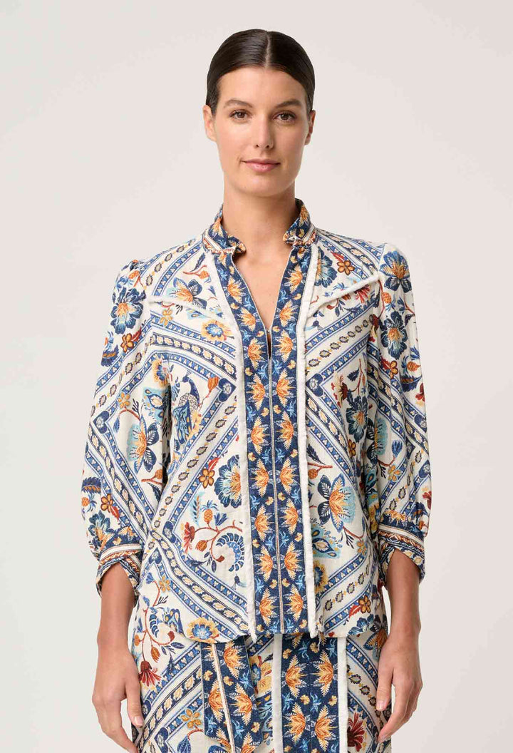 Once Was | Alexis Linen Viscose Fringe Shirt | Petinos Floros