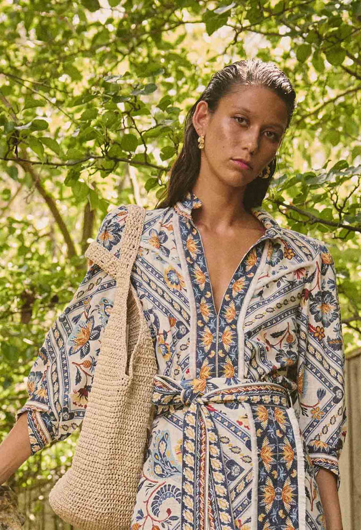 Once Was | Alexis Linen Viscose Fringe Shirt | Petinos Floros