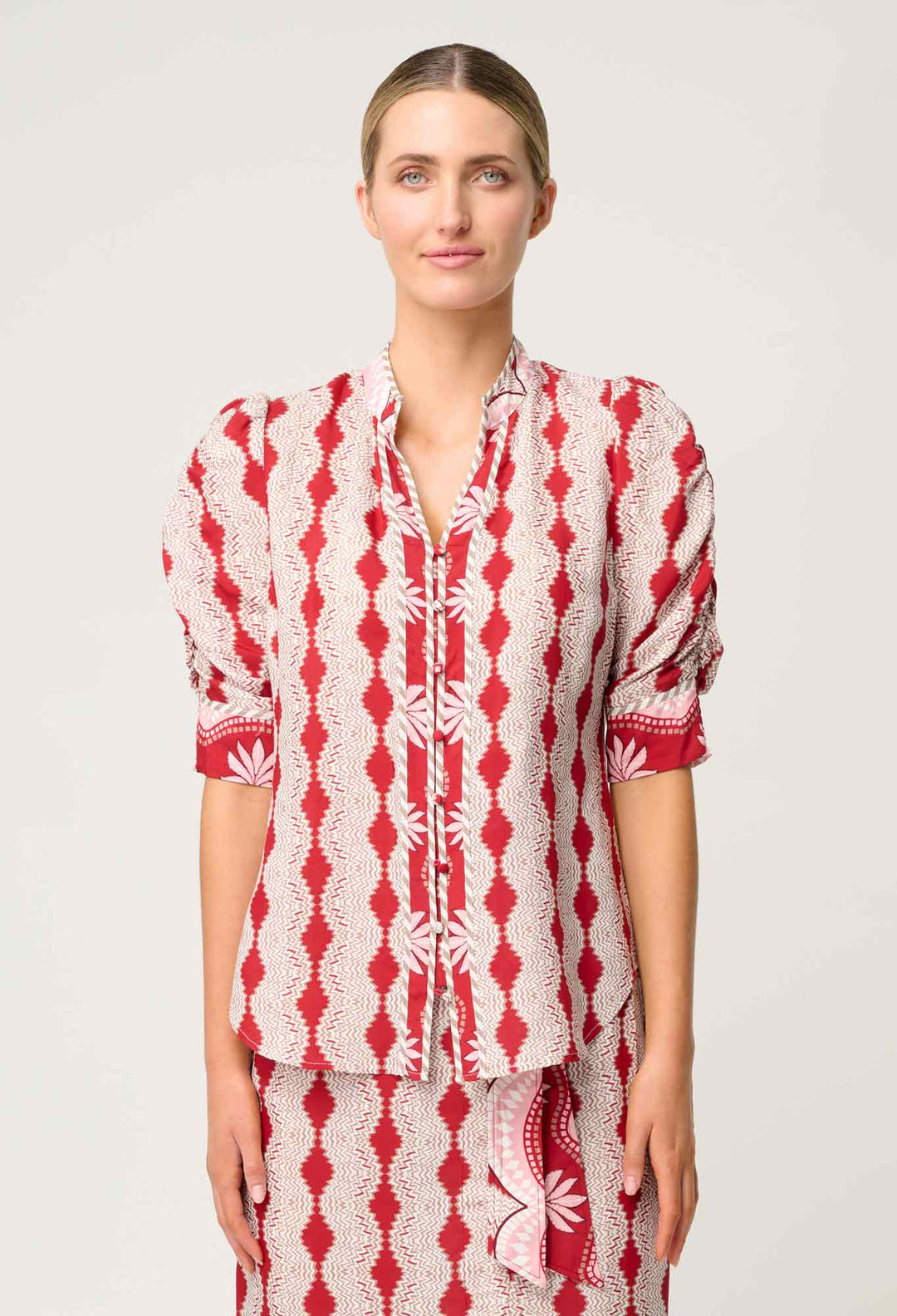 Once Was | Calantha Viscose Shirt | Marrakech Ruby