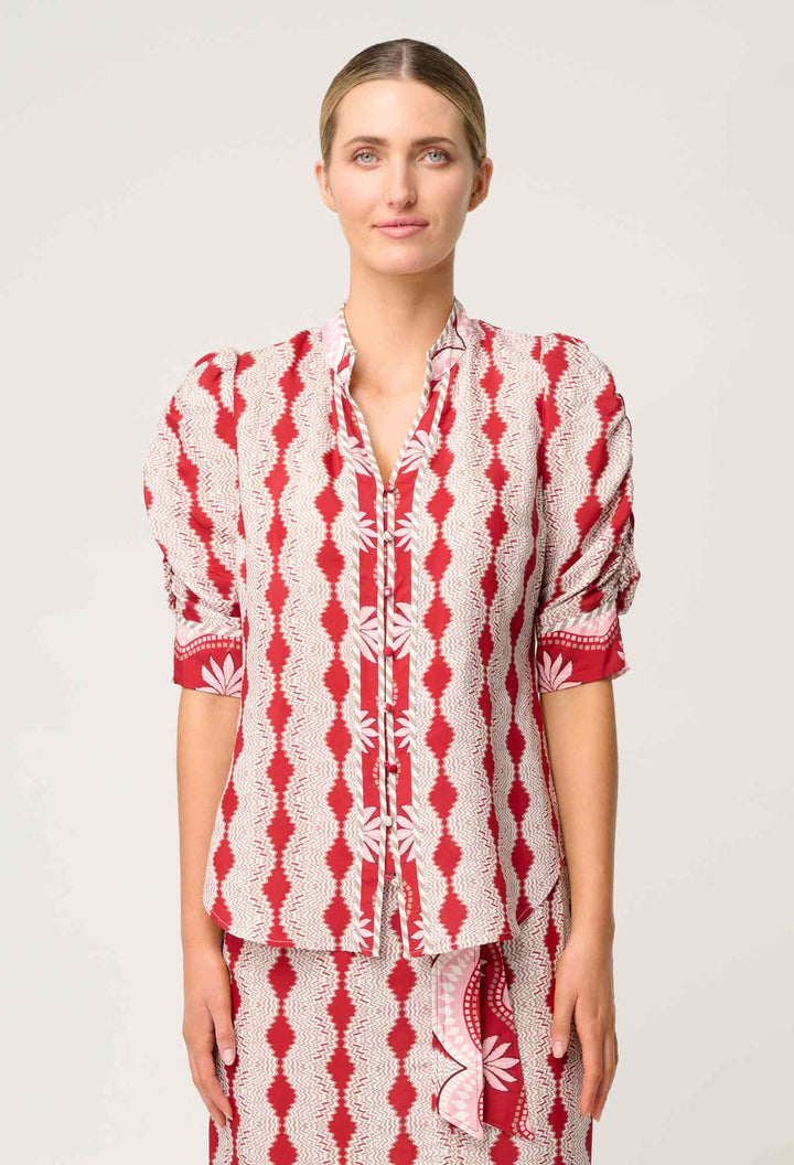 Once Was | Calantha Viscose Shirt | Marrakech Ruby