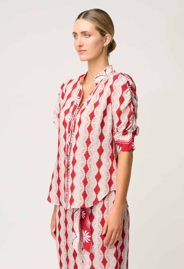 Once Was | Calantha Viscose Shirt | Marrakech Ruby