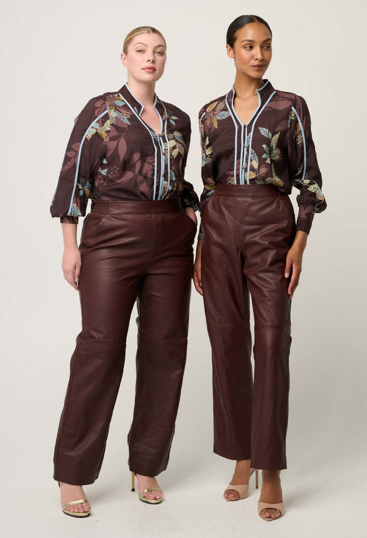 Once Was | Asher Viscose Faille Shirt | Ember Vines - Dutch Hideout