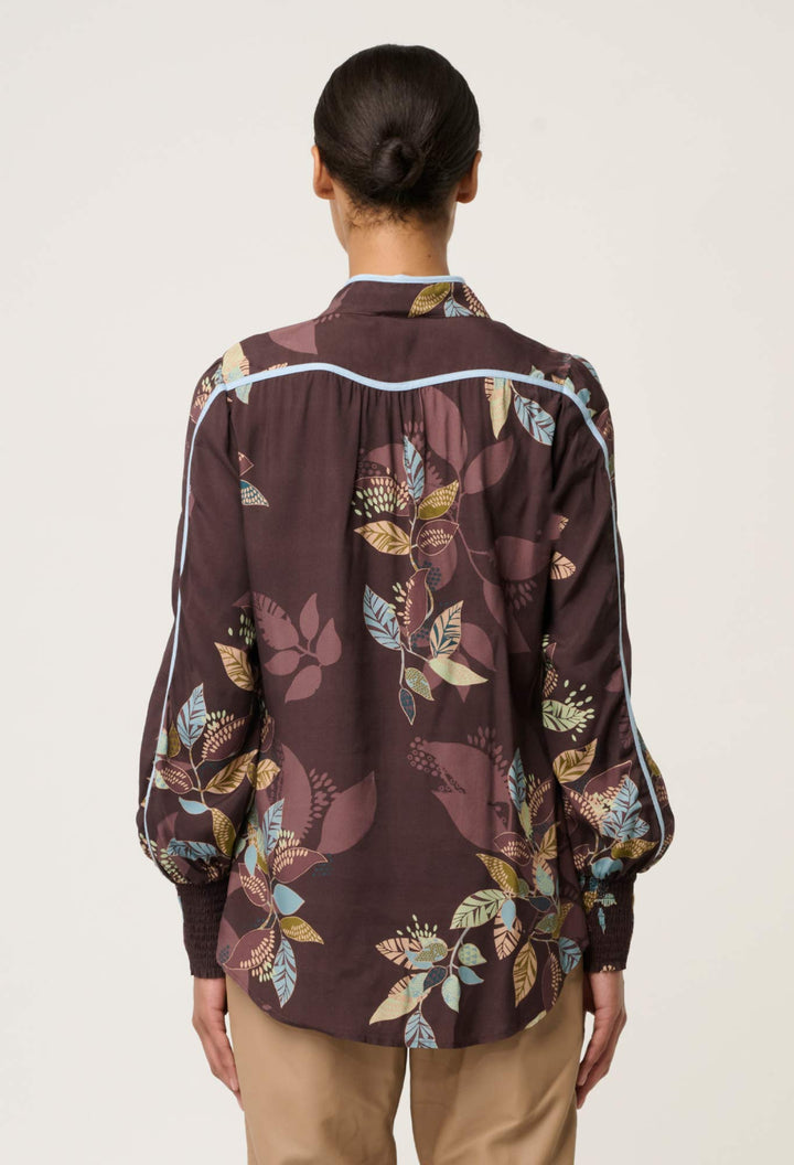 Once Was | Asher Viscose Faille Shirt | Ember Vines - Dutch Hideout