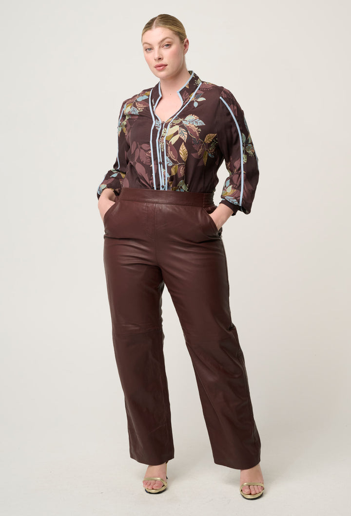 Once Was | Asher Viscose Faille Shirt | Ember Vines - Dutch Hideout