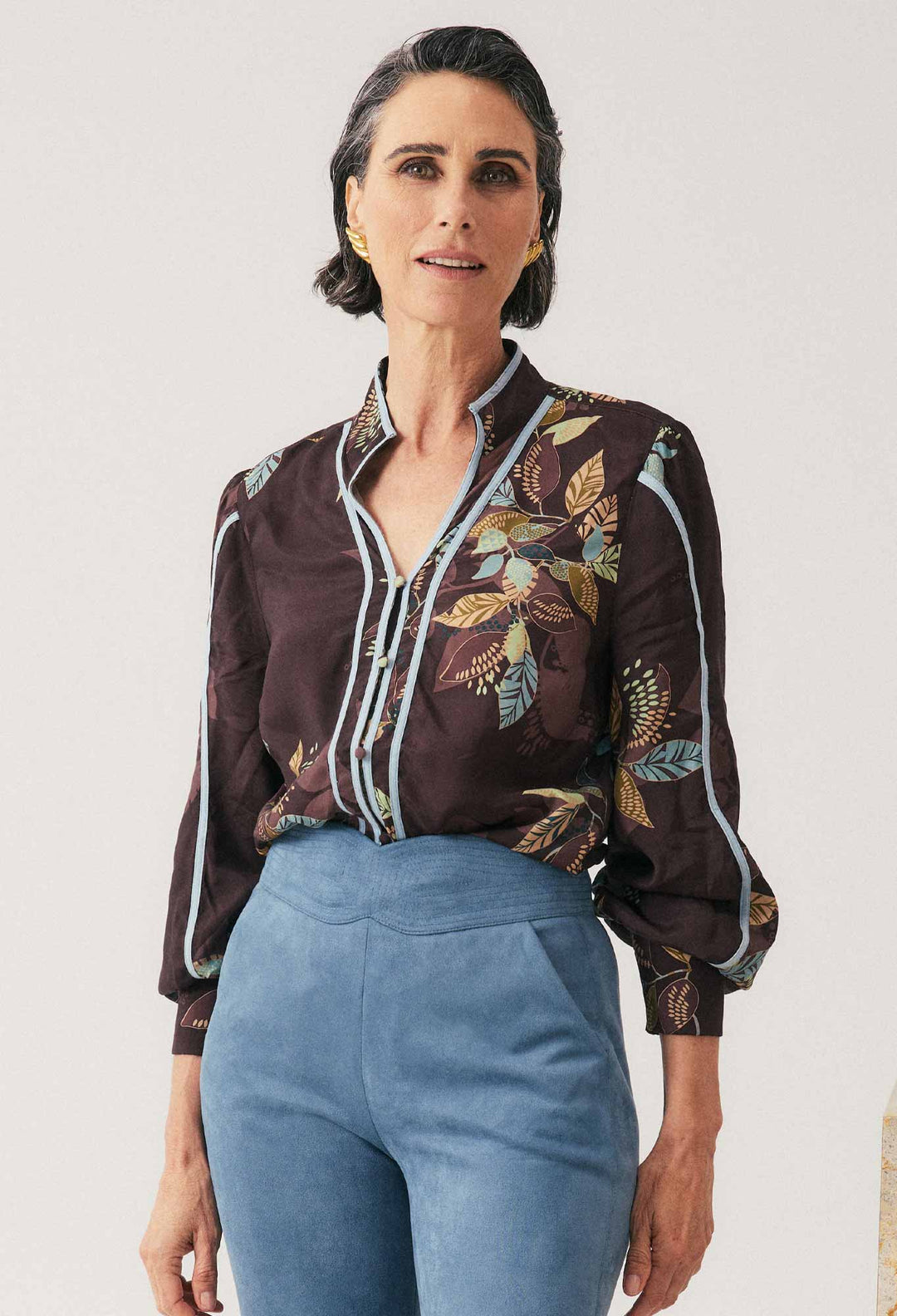 Once Was | Asher Viscose Faille Shirt | Ember Vines - Dutch Hideout