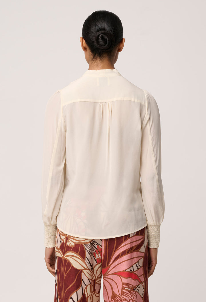Once Was | Eden Silk Pleated Shirt | Cloud - Dutch Hideout