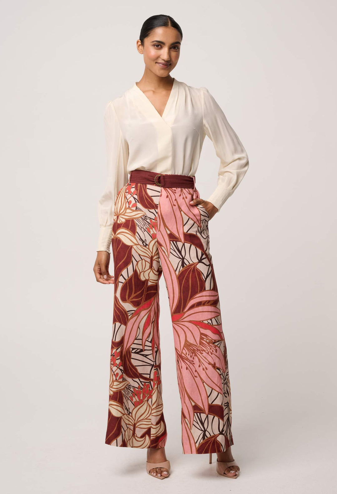 Once Was | Eden Silk Pleated Shirt | Cloud - Dutch Hideout