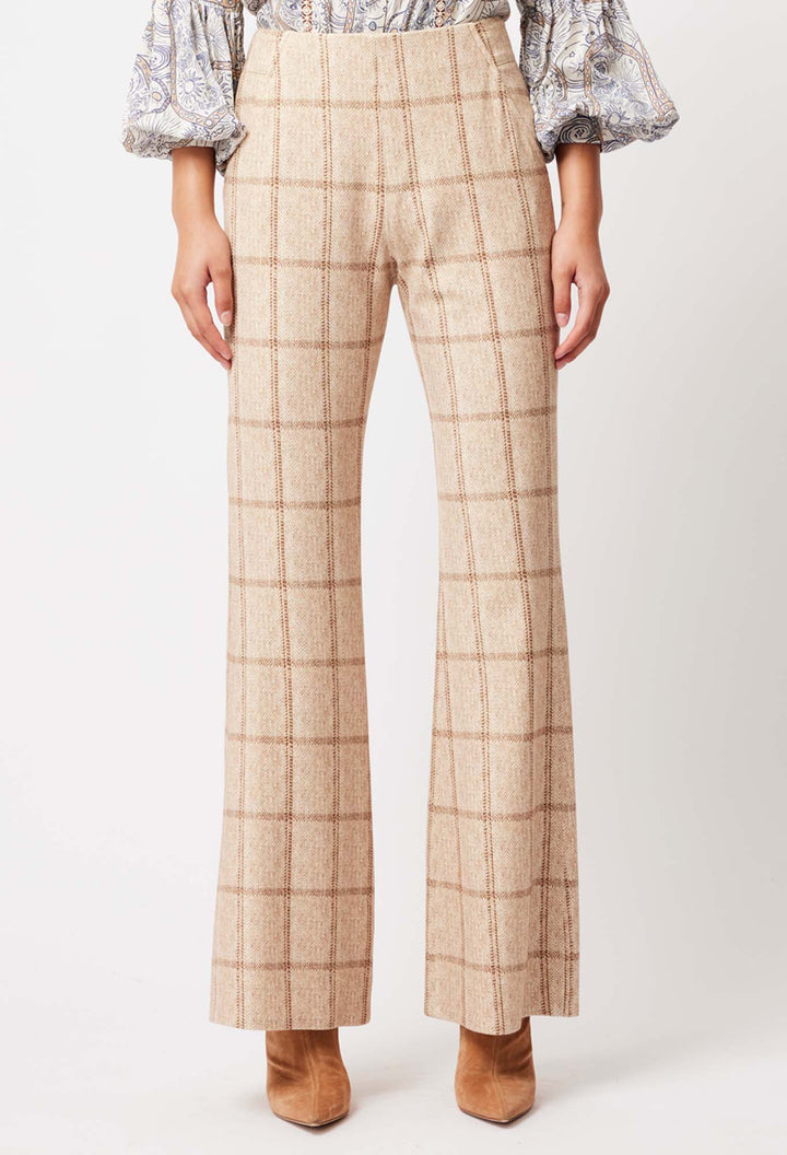 Once Was | Getty Ponte Pant | Oatmeal Check