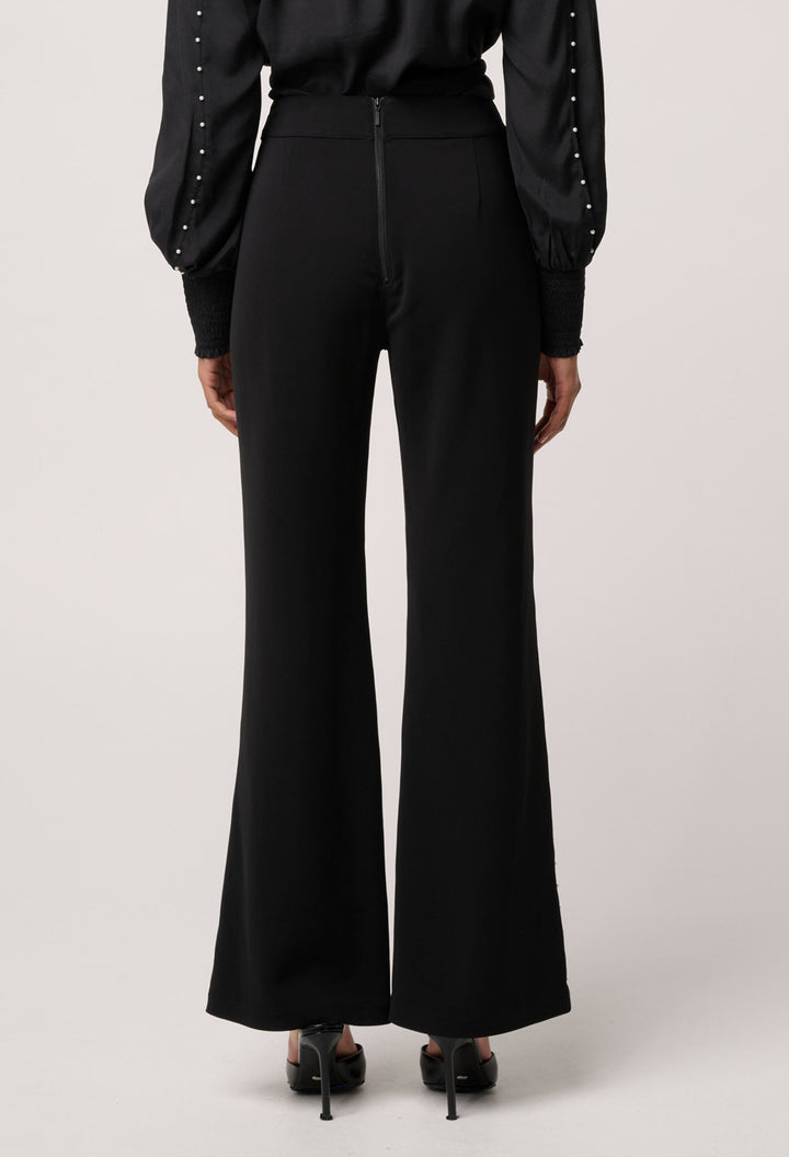 Once Was | Marcela Pearl Embellished Viscose Stretch Pant | Black - Dutch Hideout