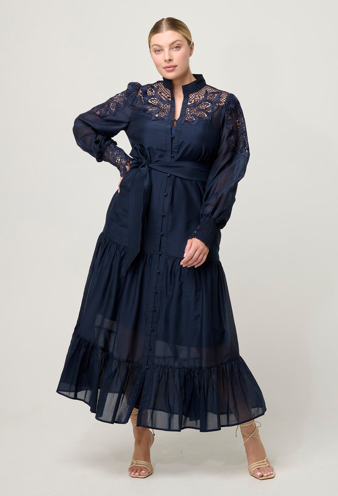 Once Was | Mirador Cotton Silk Maxi Dress | Night Sky