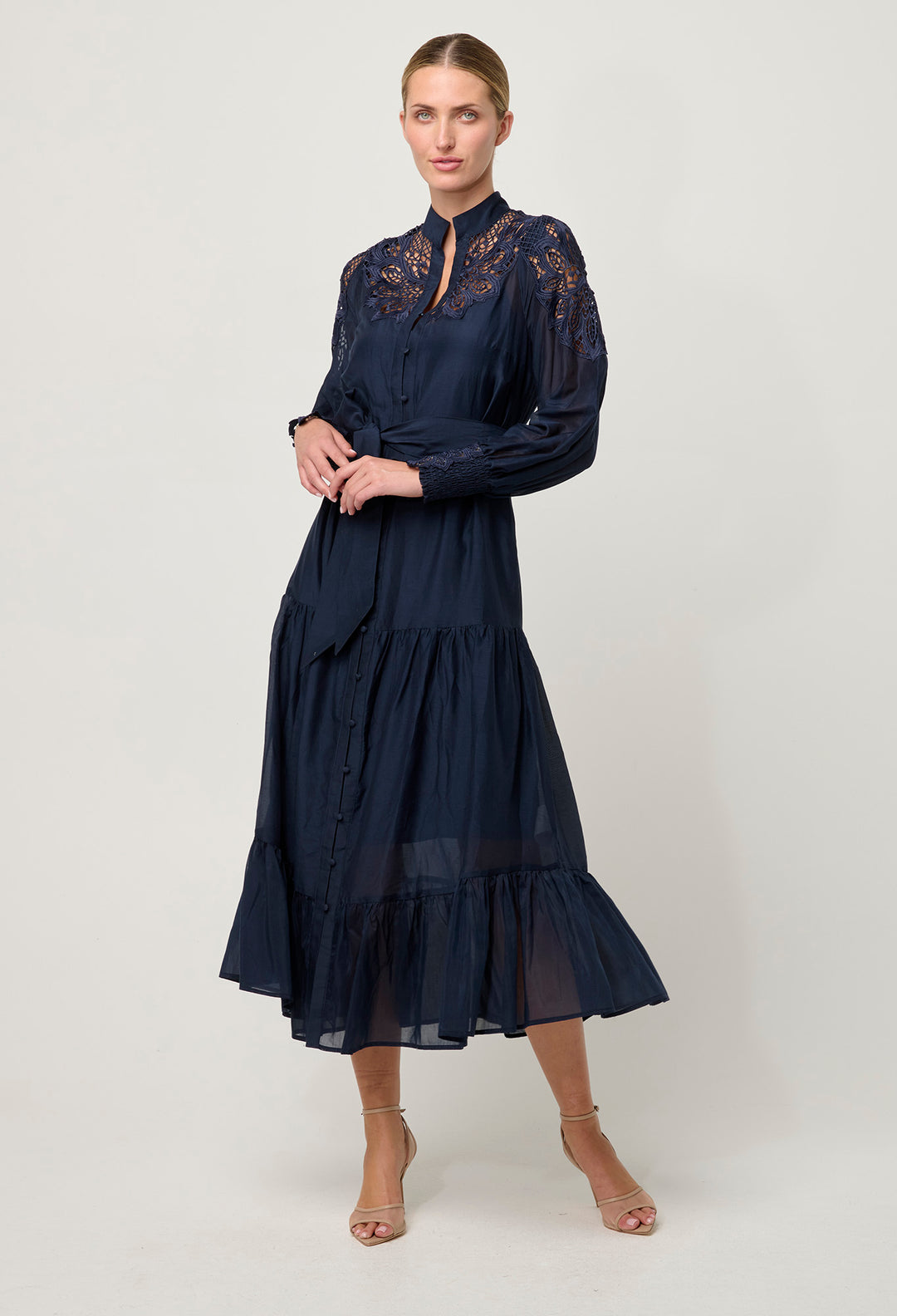 Once Was | Mirador Cotton Silk Maxi Dress | Night Sky