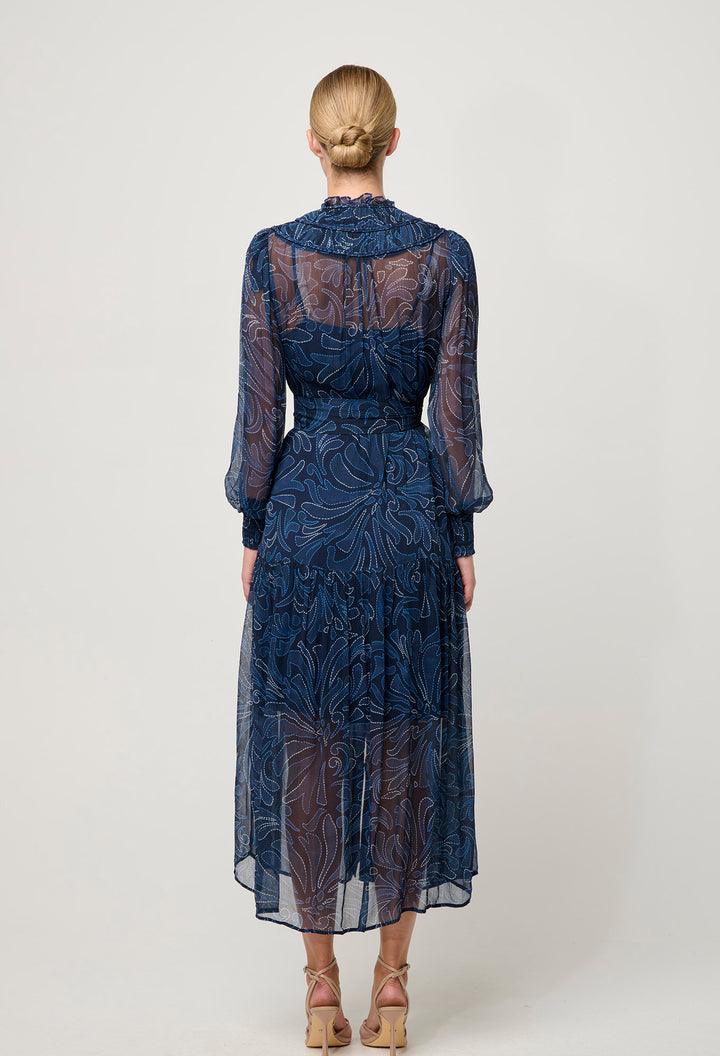 Once Was | Solana Viscose Chiffon Midi Dress | Altamira