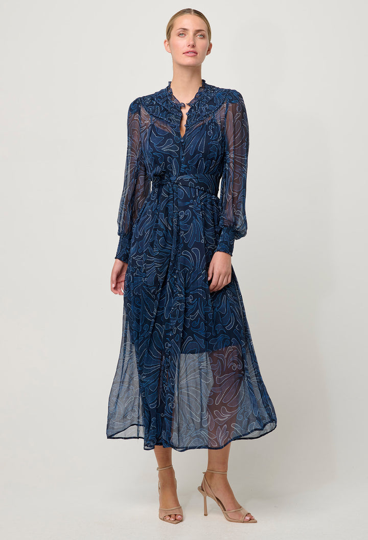 Once Was | Solana Viscose Chiffon Midi Dress | Altamira