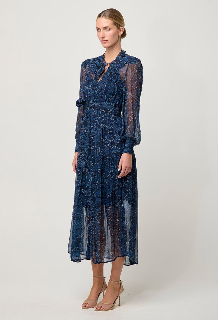 Once Was | Solana Viscose Chiffon Midi Dress | Altamira