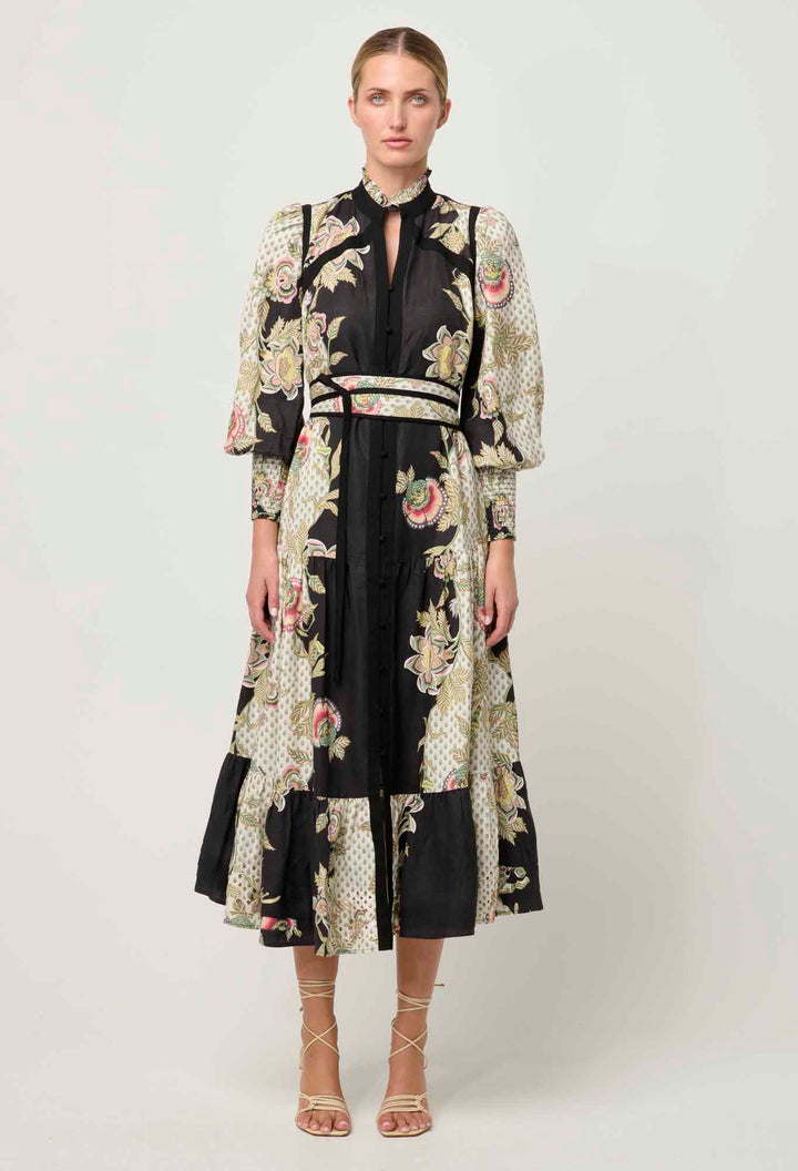 Once Was | Espada Linen Viscose Maxi Dress | Mariposa Nero