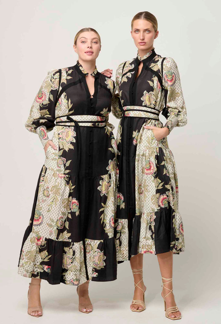 Once Was | Espada Linen Viscose Maxi Dress | Mariposa Nero