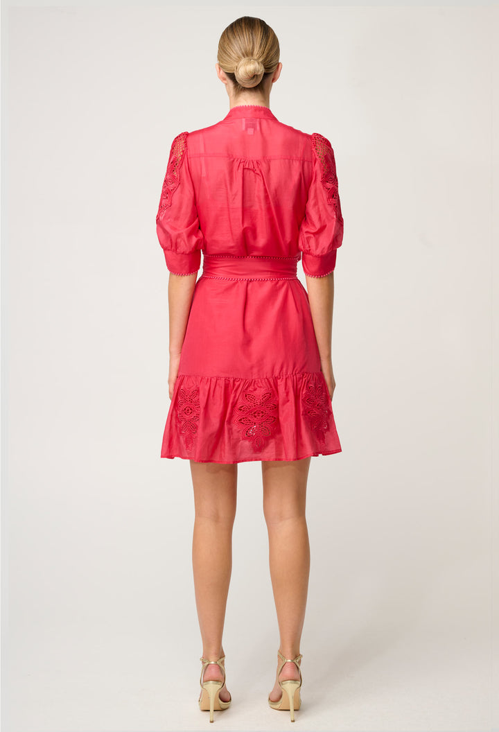 Once Was | Jamila Silk Cotton Dress | Ruby