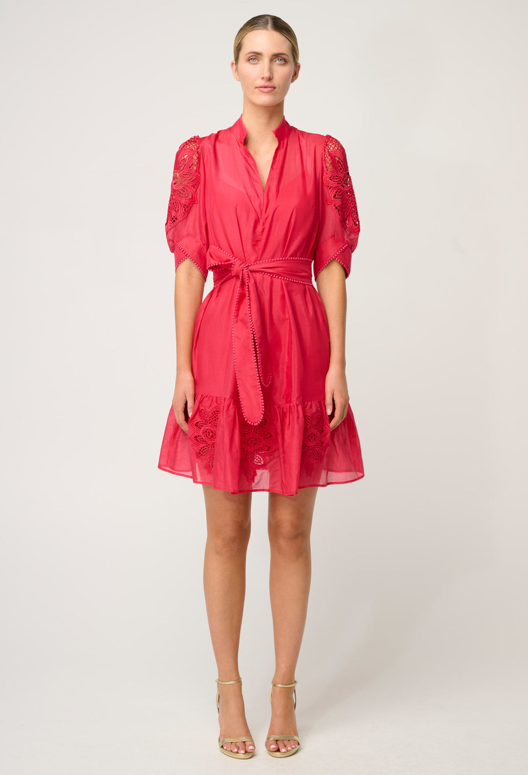Once Was | Jamila Silk Cotton Dress | Ruby