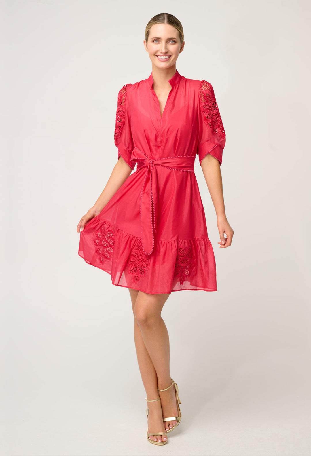 Once Was | Jamila Silk Cotton Dress | Ruby