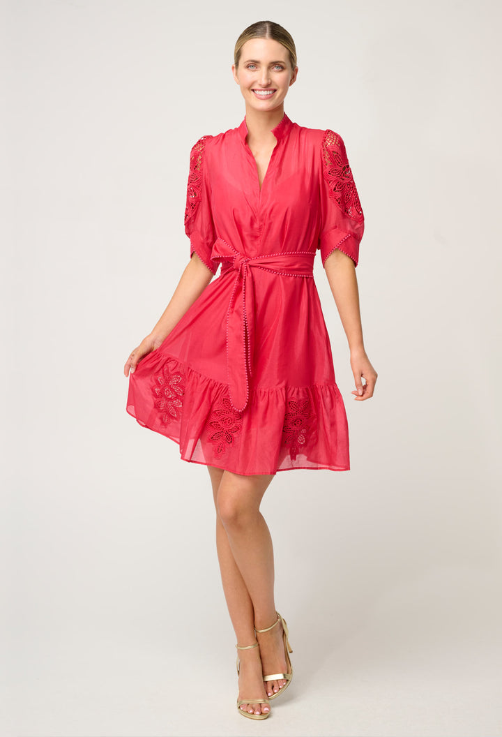 Once Was | Jamila Silk Cotton Dress | Ruby