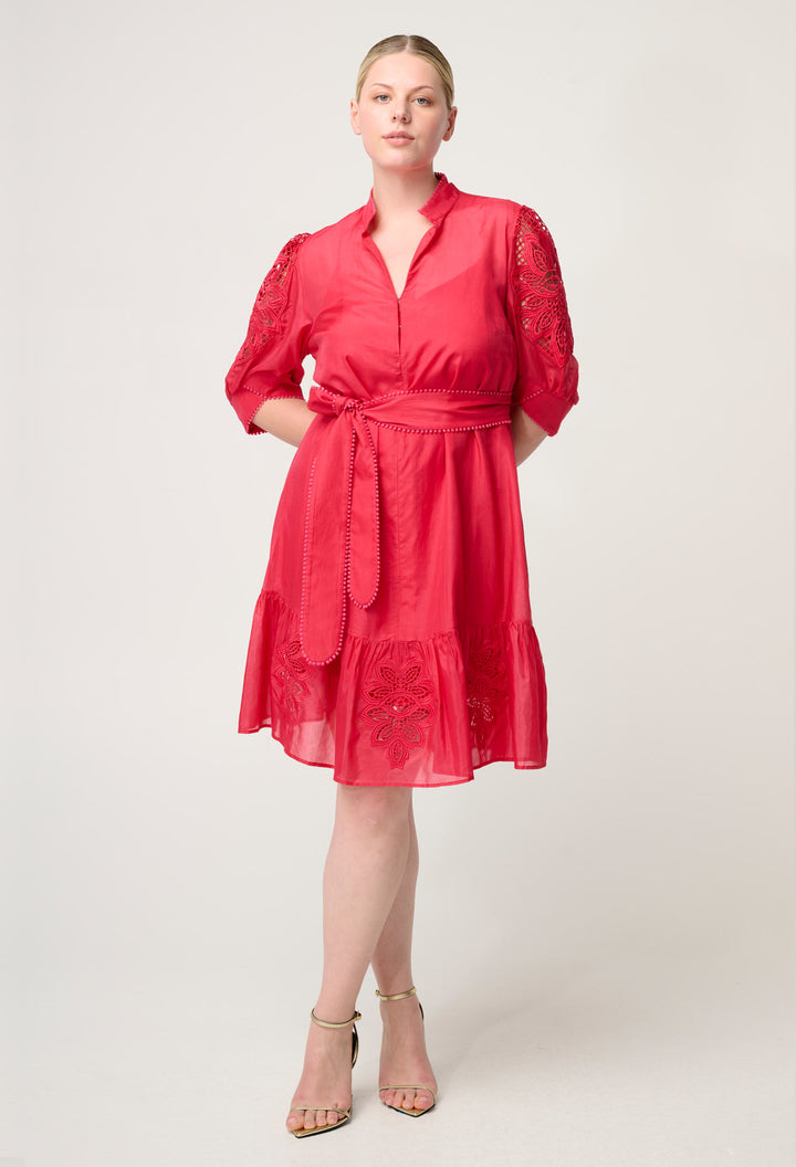 Once Was | Jamila Silk Cotton Dress | Ruby