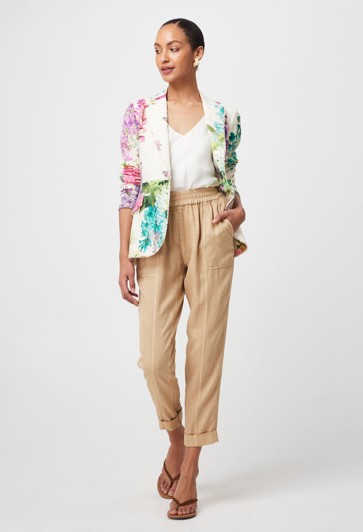 Once Was | Bahia Stretch Linen Viscose Blazer | Wisteria Alba