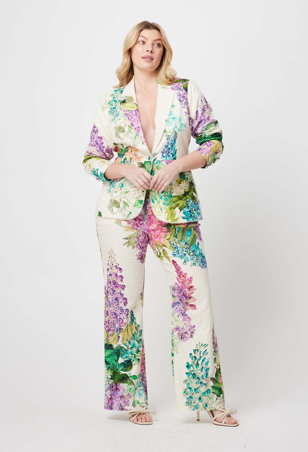 Once Was | Bahia Stretch Linen Viscose Blazer | Wisteria Alba