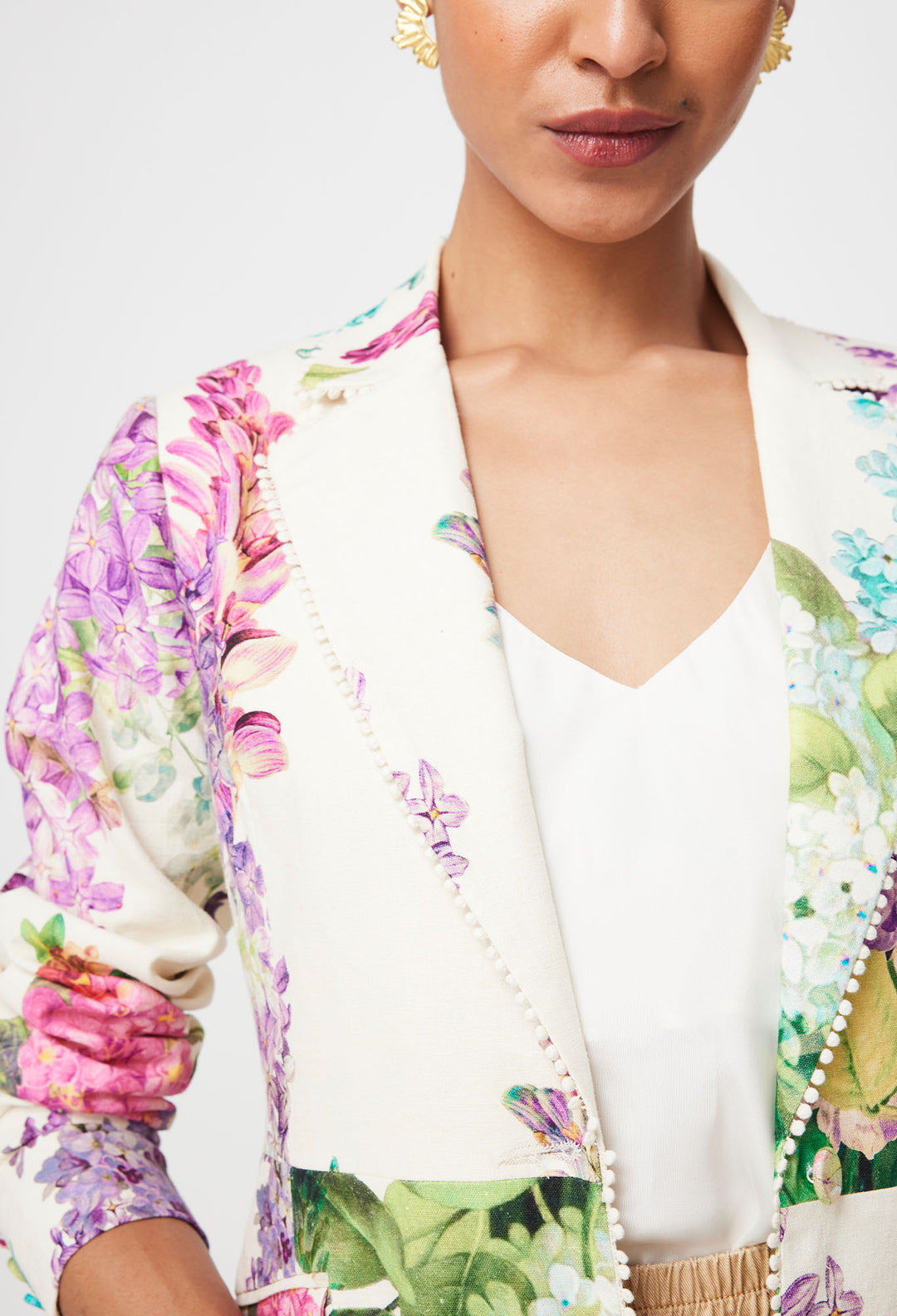 Once Was | Bahia Stretch Linen Viscose Blazer | Wisteria Alba