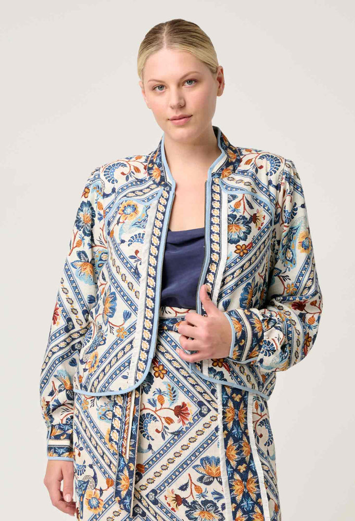 Once Was | Aurora Reversible Viscose & Tencel Fringe Jacket | Petinos Floros / Blue Ash