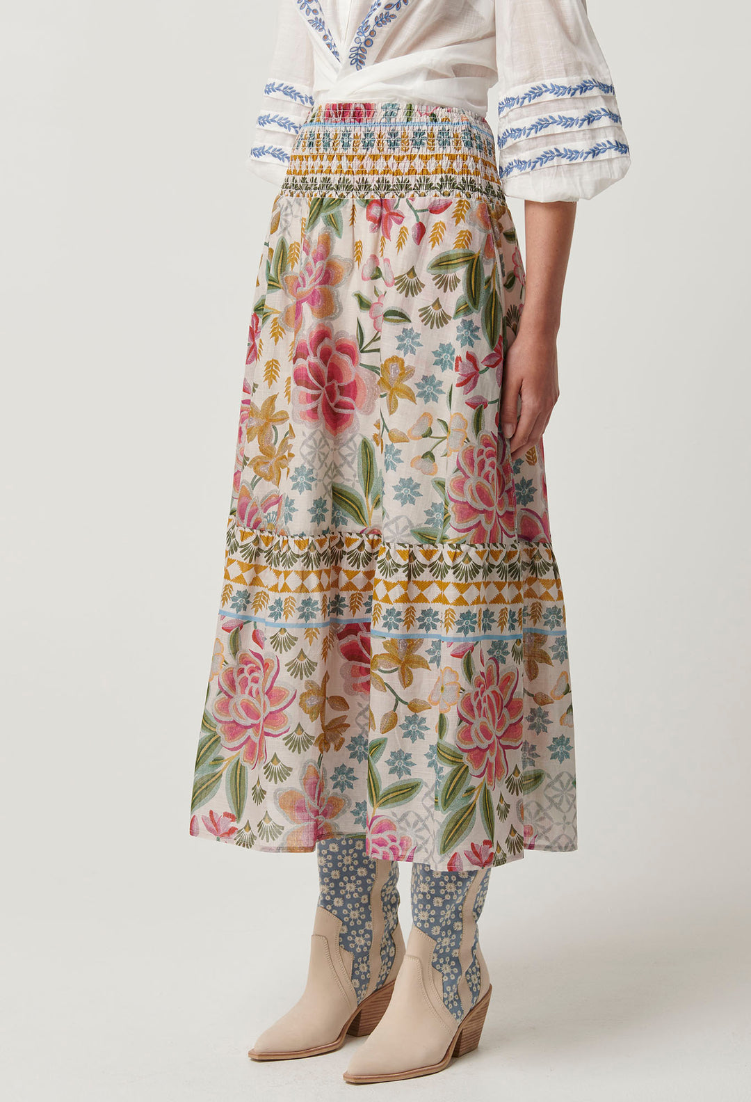 Once Was | Cordelia Cotton Slub Skirt | Azalea Fields