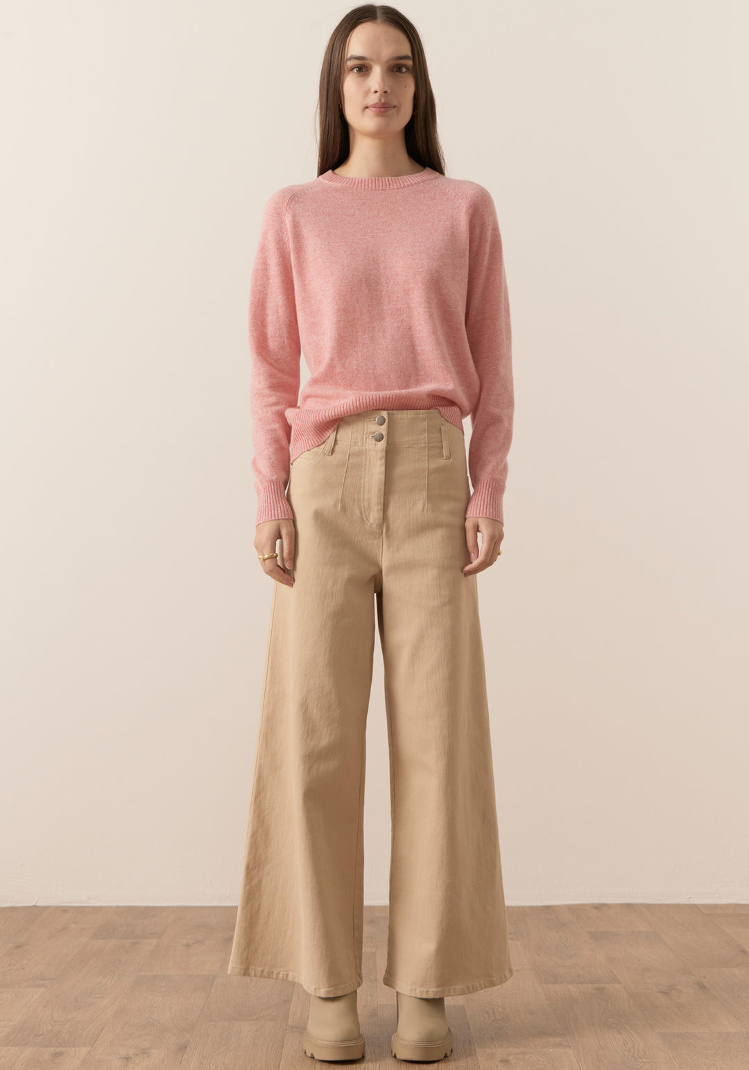 POL Clothing | Willow Cashmere Crew Neck Knit | Pink