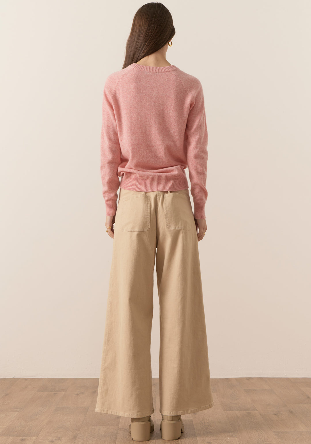 POL Clothing | Willow Cashmere Crew Neck Knit | Pink