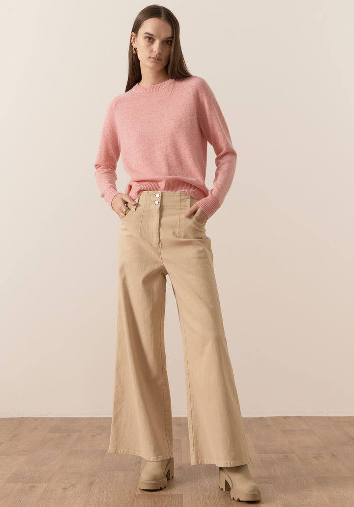 POL Clothing | Willow Cashmere Crew Neck Knit | Pink