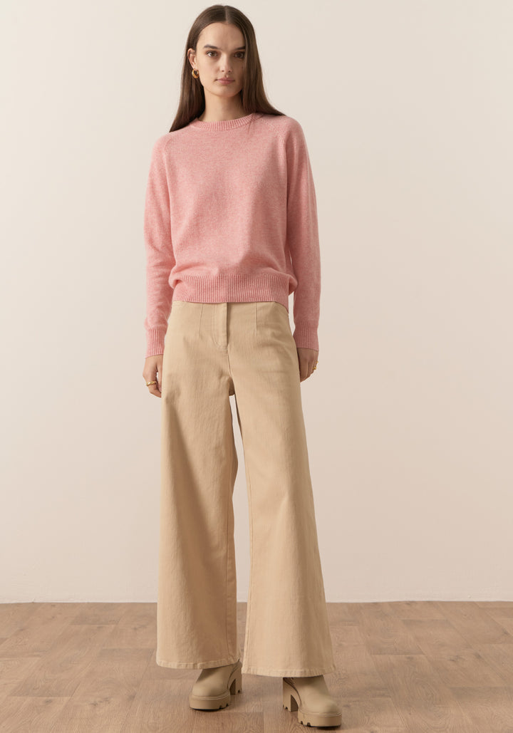 POL Clothing | Willow Cashmere Crew Neck Knit | Pink