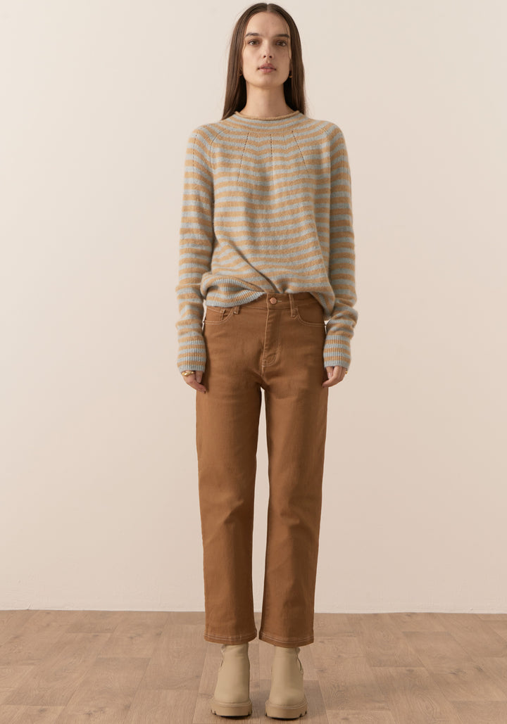 POL Clothing | Jane Striped Knit | Blue / Sand