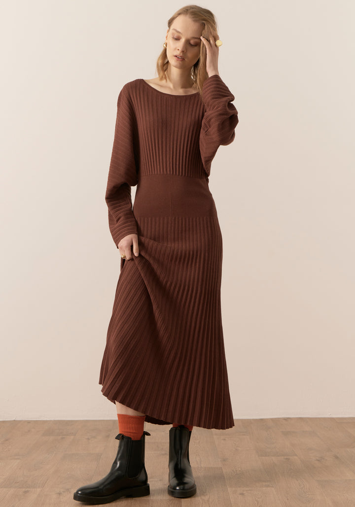POL Clothing | Gizelle Pleated Maxi Dress | Toffee