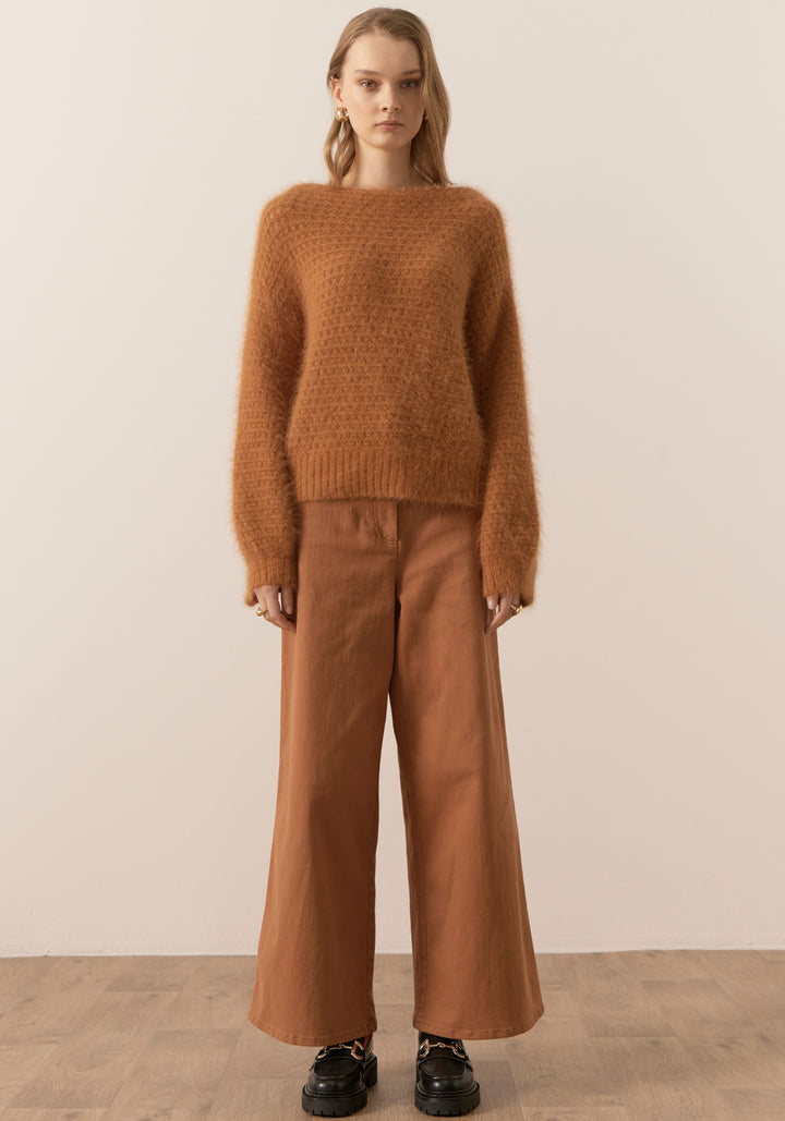 POL Clothing | Genus Pointelle Knit | Toffee