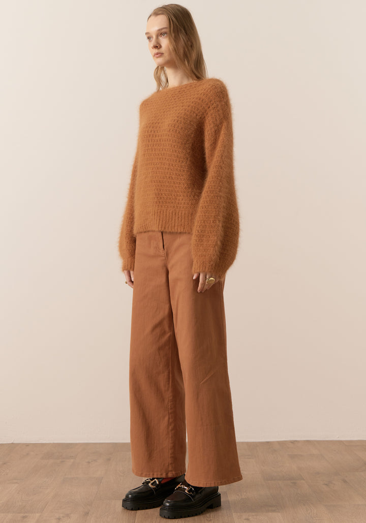 POL Clothing | Genus Pointelle Knit | Toffee