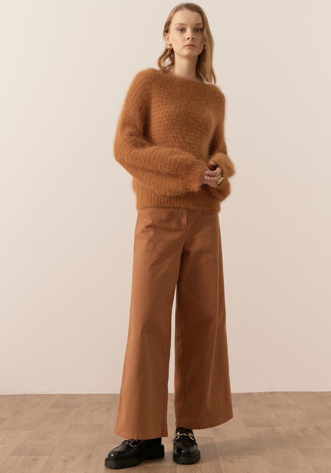 POL Clothing | Genus Pointelle Knit | Toffee